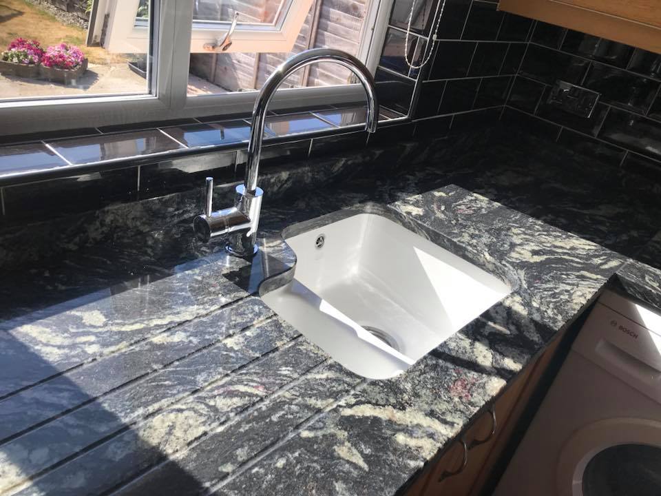 Titanium Granite worktops with undermount sink