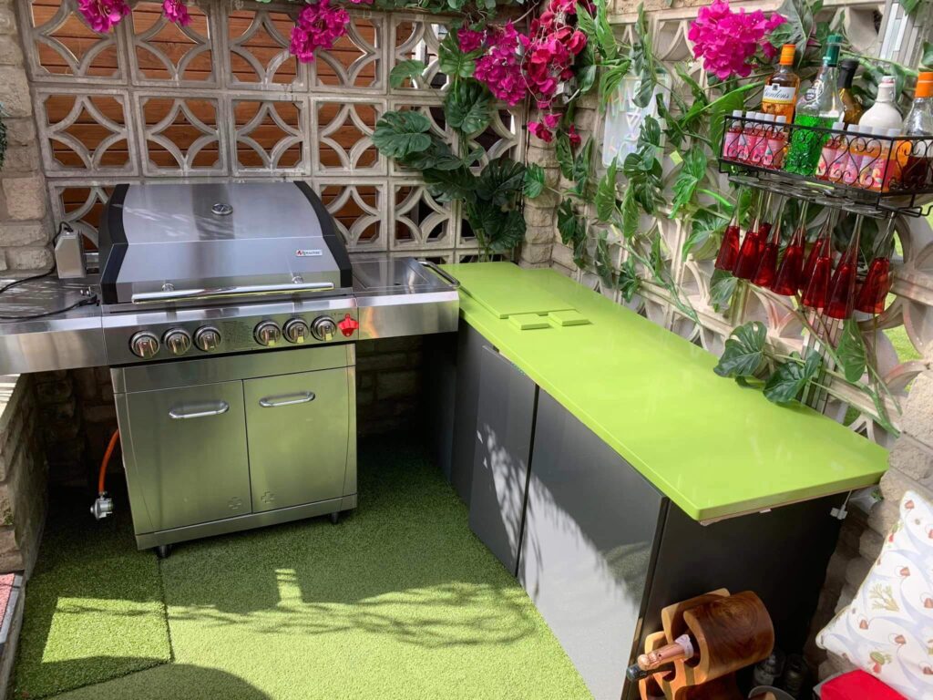 Green Outdoor Kitchen