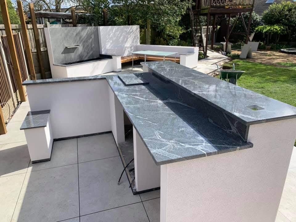 Outdoor Kitchen Cosentino Sensa Silver Grey Granite