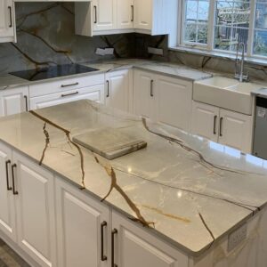 stone worktops and island